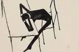 Een tekening van een persoon die aan een tafel zit